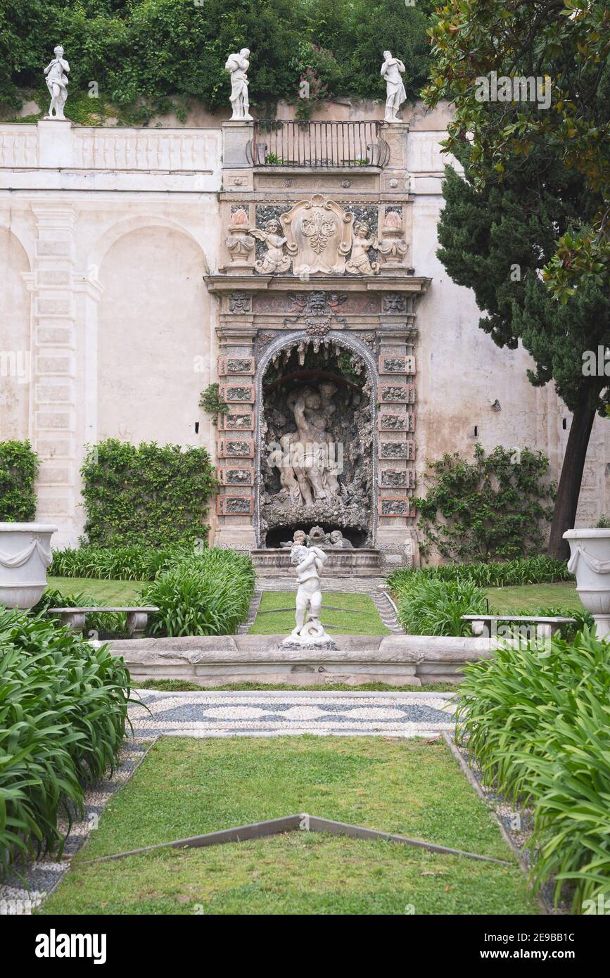 Palazzo Lomellini Gärten, Genua, Ligurien, Italien, Europa, World Heritage Site, Stockfoto