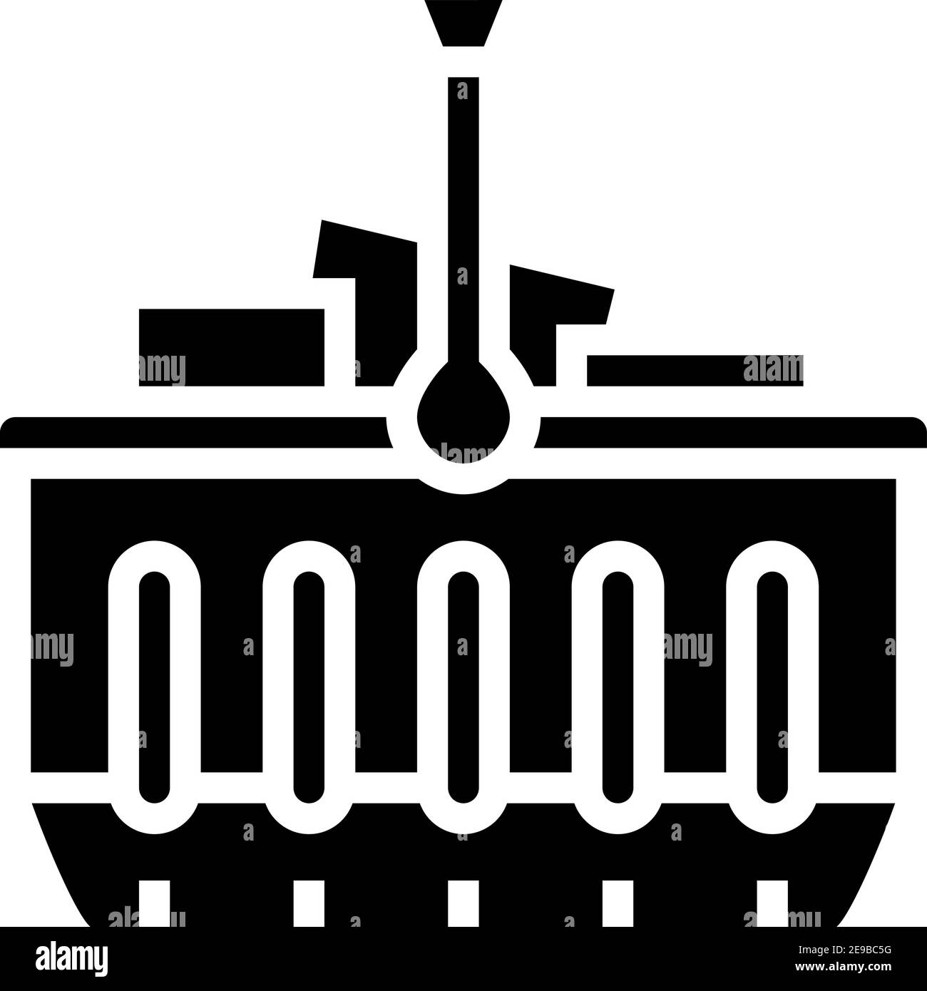 Korb mit Käufe Glyphen Symbol Vektor-Illustration Stock Vektor