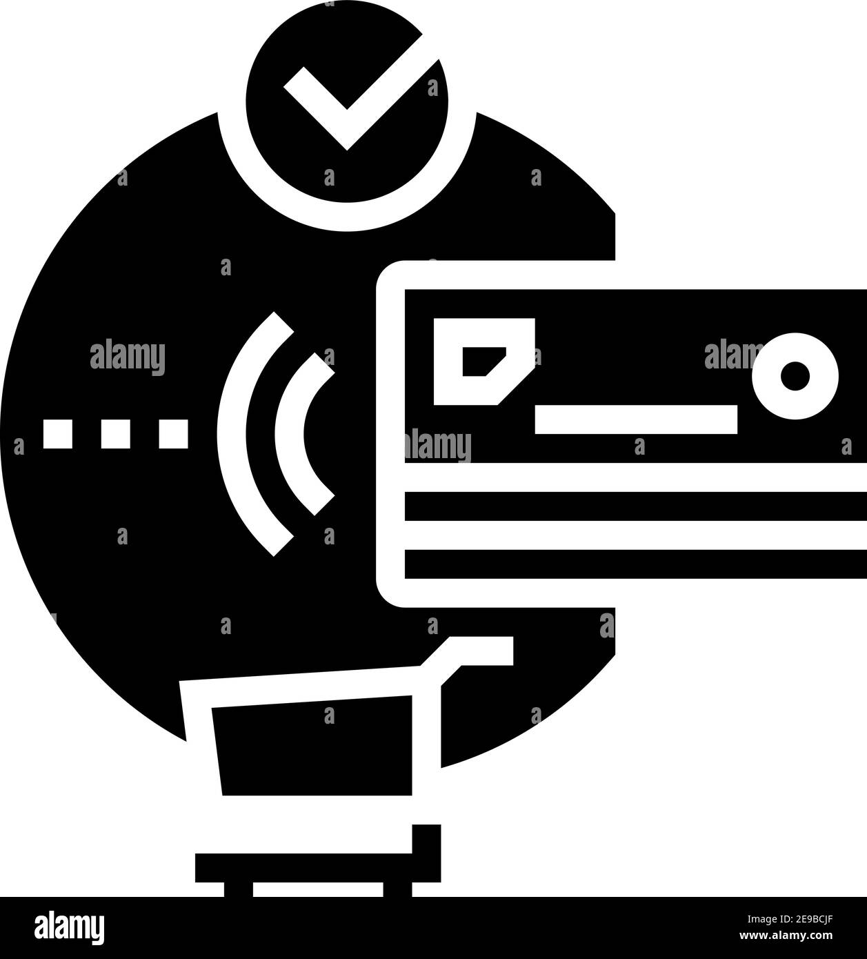 Kontaktloses Bezahlen mit Kreditkarte Glyphe Symbol Vektor Illustration Stock Vektor