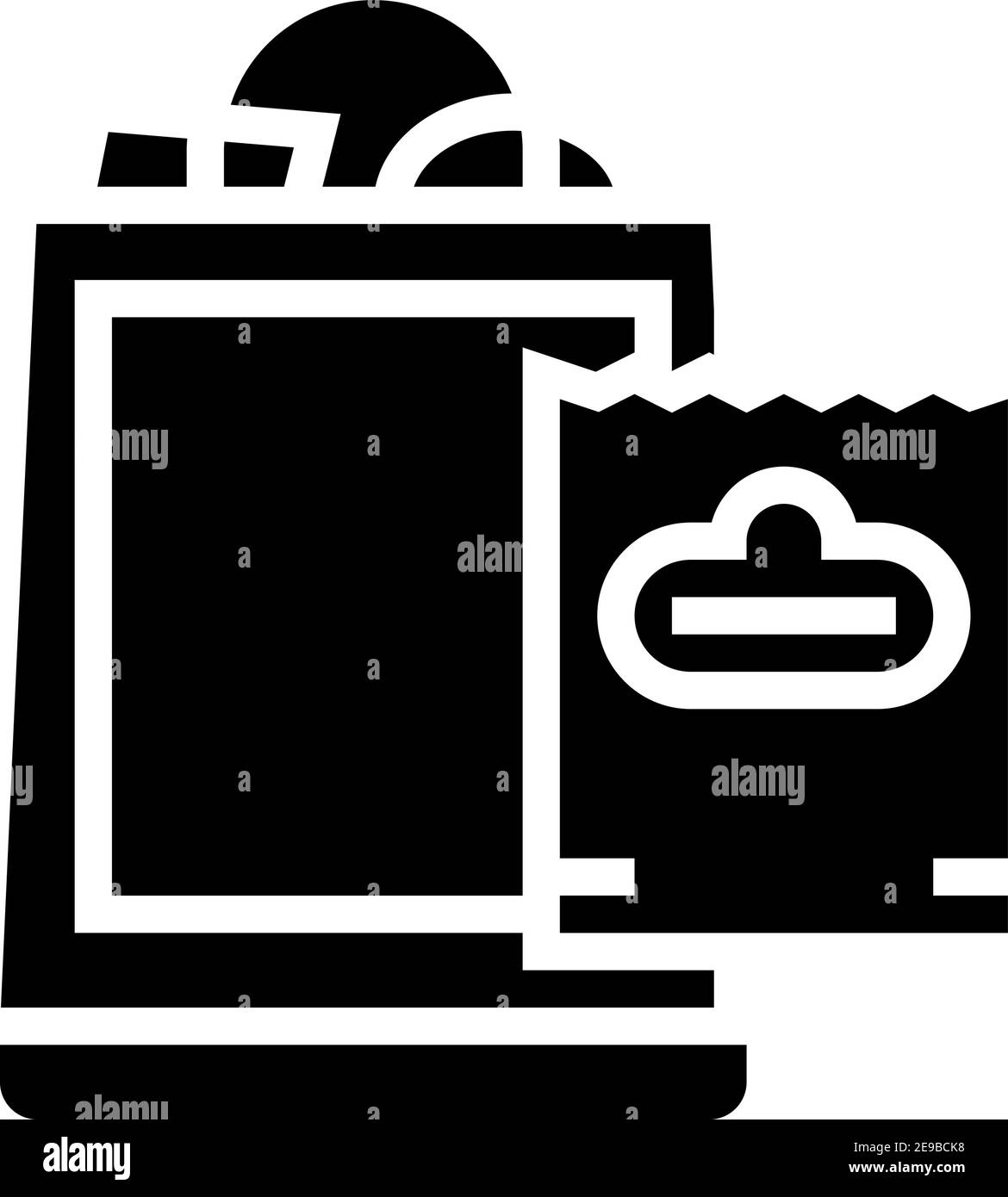 Paket mit Käufe Glyphe Symbol Vektor Illustration Stock Vektor