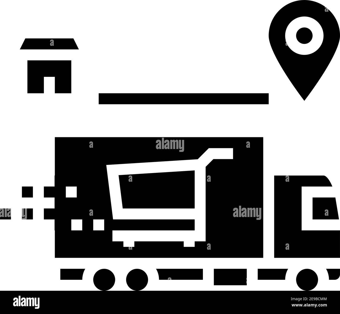 Shop Delivery Service Glyphe Symbol Vektor Illustration Stock Vektor