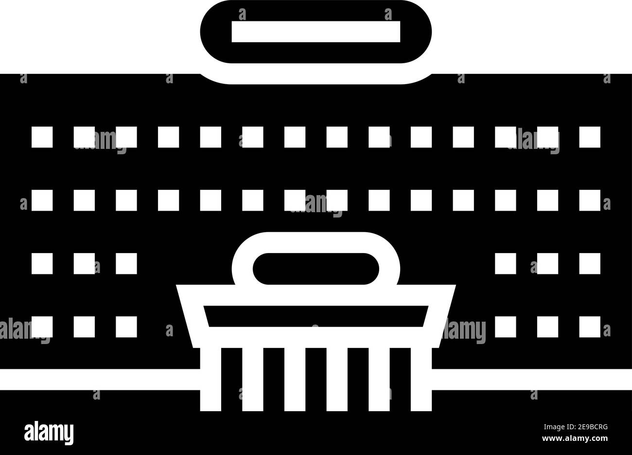 Supermarkt Gebäude Glyphe Symbol Vektor Illustration Stock Vektor