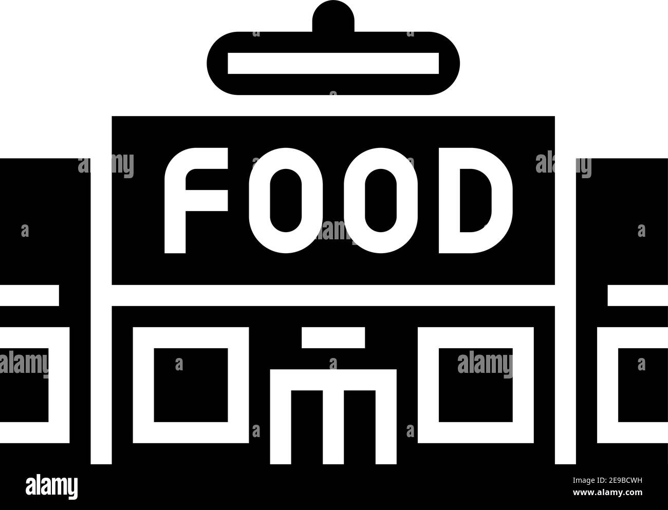 Lebensmittelgeschäft Gebäude Glyphe Symbol Vektor Illustration Stock Vektor