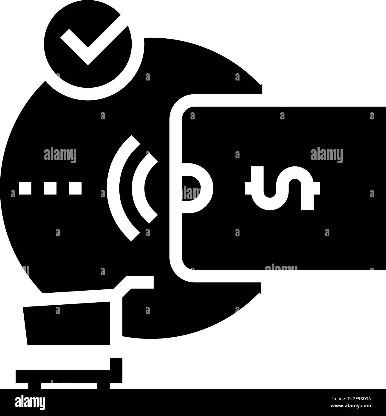 Kontaktloses Bezahlen mit Handy-App Glyphe Symbol Vektor Illustration Stock Vektor