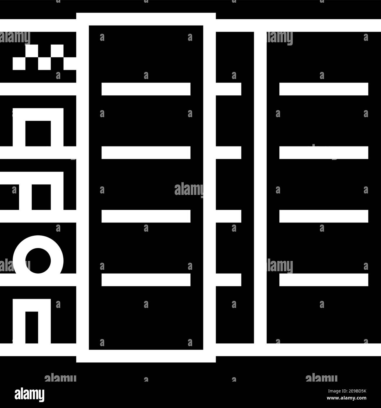 Kühlschrank Lebensmittelgeschäft Glyphe Symbol Vektor Illustration Stock Vektor