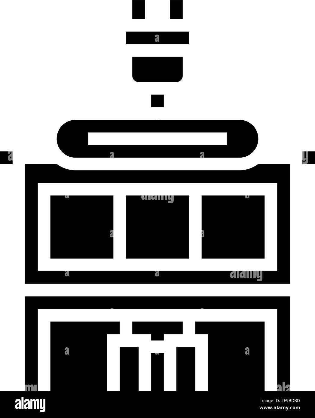 Elektronik Geschäft Gebäude Glyphe Symbol Vektor Illustration Stock Vektor