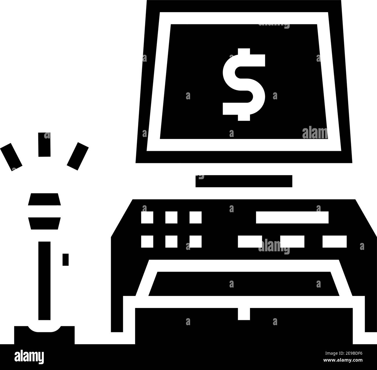 Abbildung des Symbols für die Kasse Stock Vektor