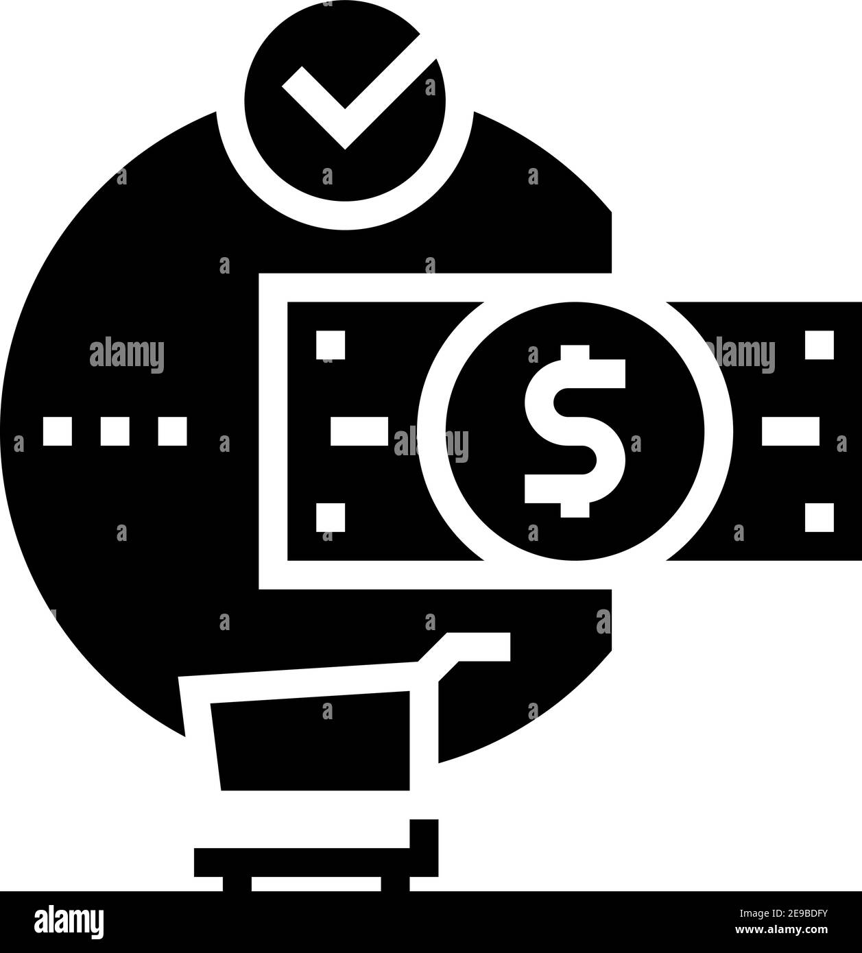 Käufe Zahlung mit Geld Glyphe Symbol Vektor Illustration Stock Vektor