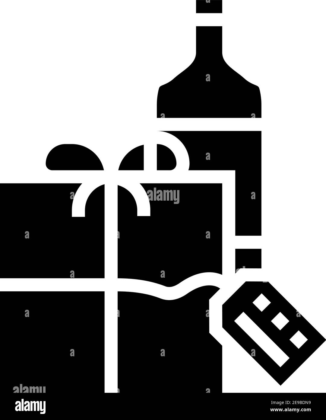 Alkoholiv Getränk Geschenk Glyphe Symbol Vektor Illustration Stock Vektor