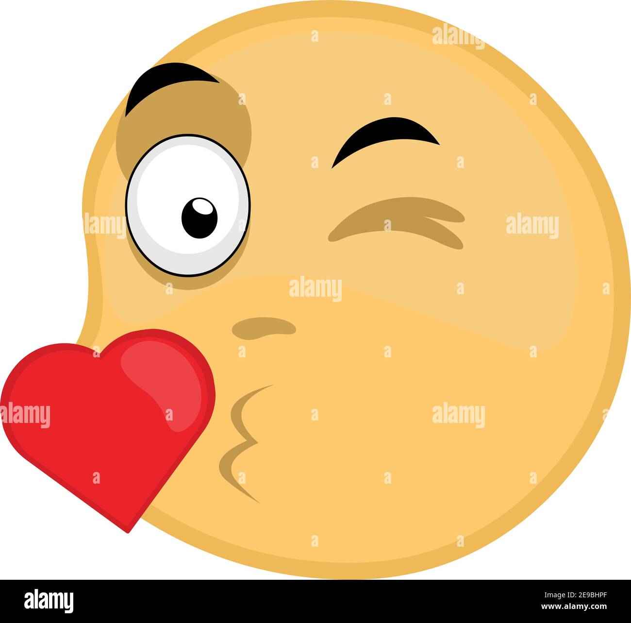 Vektor-Illustration von Emoticon geben einen herzförmigen Kuss Stock Vektor