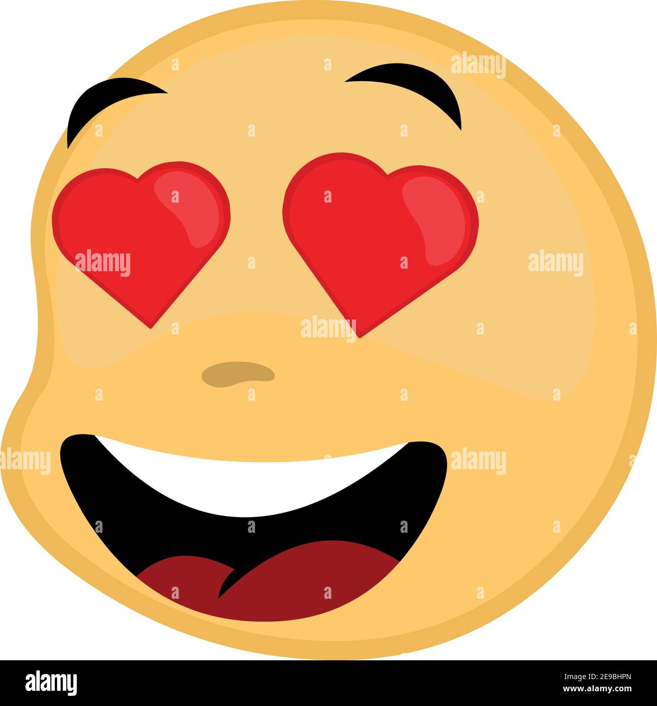Vektor-Illustration von Emoticon mit Augen der Liebe Stock Vektor