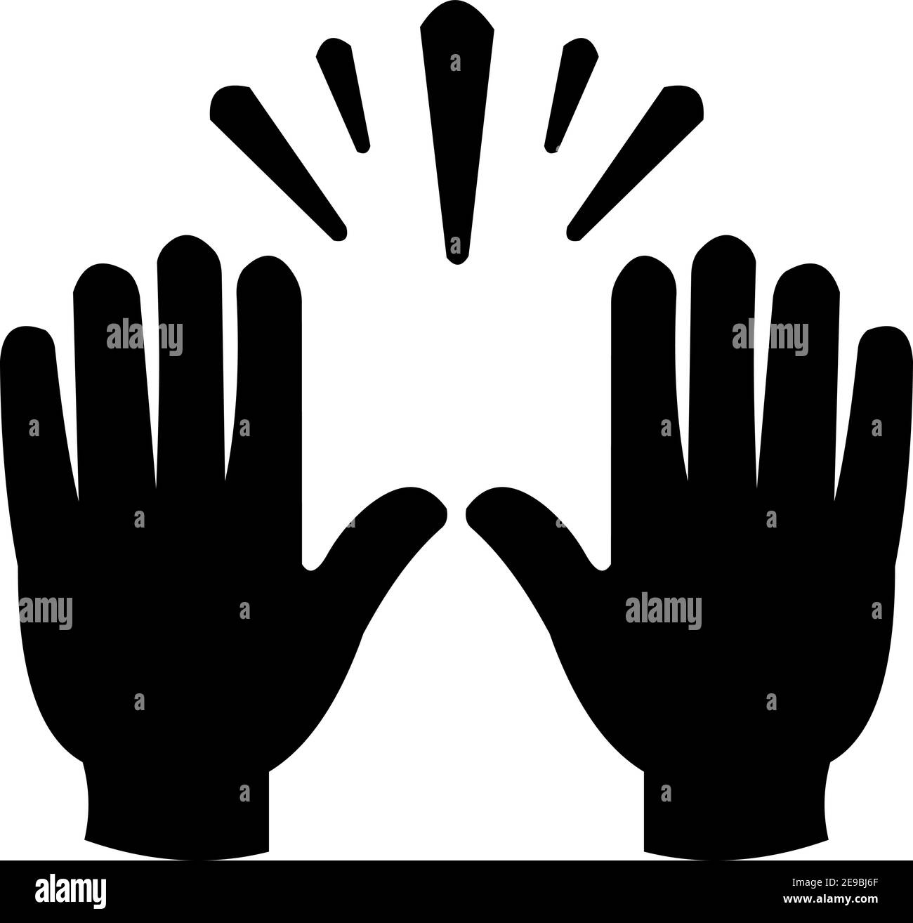 Vektordarstellung der Silhouetten einer Hand, die hier zeigt, dass ich bin Stock Vektor
