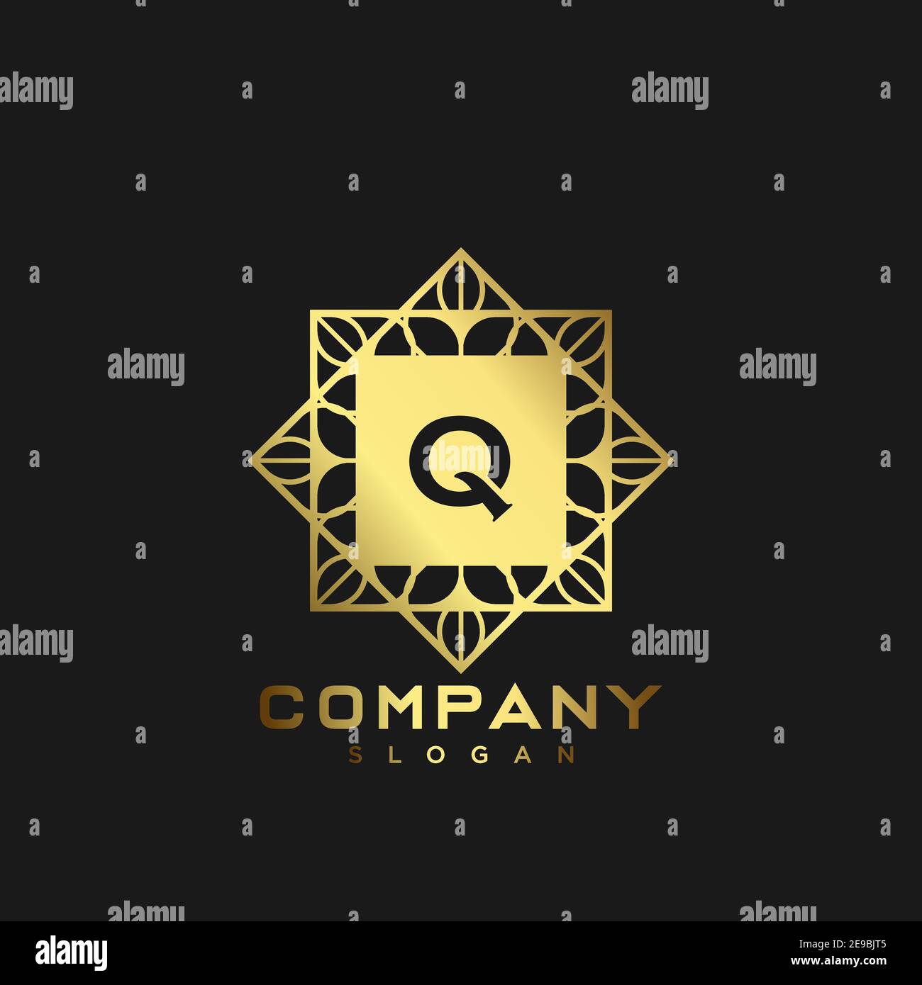 Q Premium Monogramm Buchstaben Initialen Logo. Minimalistisches Symbol Symbol Vektor-Design. Luxuslogo. Stock Vektor