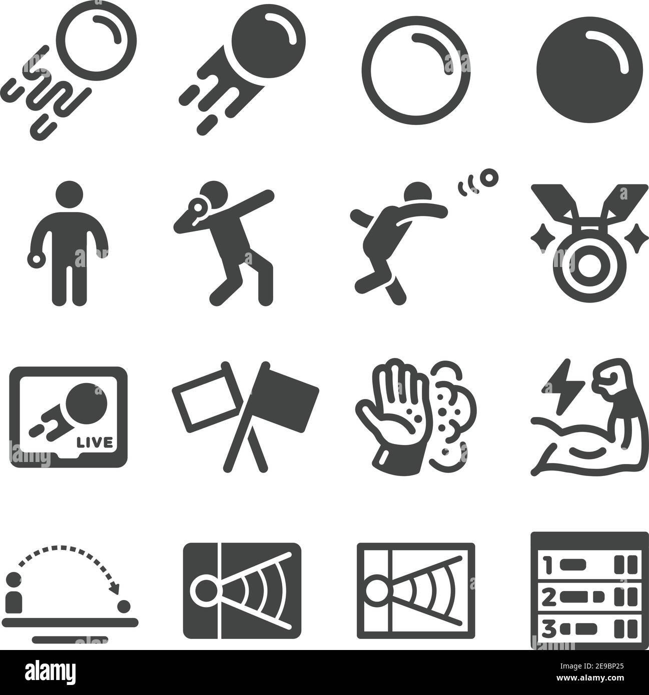 Shot Put Sport und Erholung Icon Set, Vektor und Illustration Stock Vektor