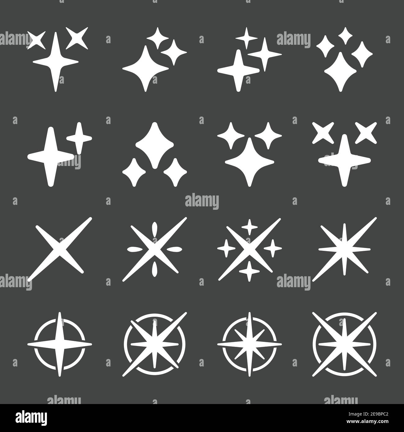 Funkeln und glänzend Blitz Icon Set, Vektor und Illustration Stock Vektor