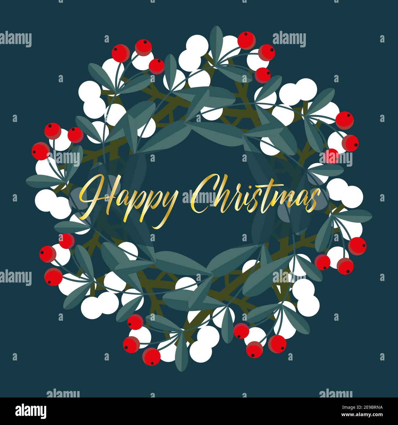 Weihnachten Vektor Illustration mit Geschenken und Gold Kranz auf einem Dunkler Hintergrund Stock Vektor