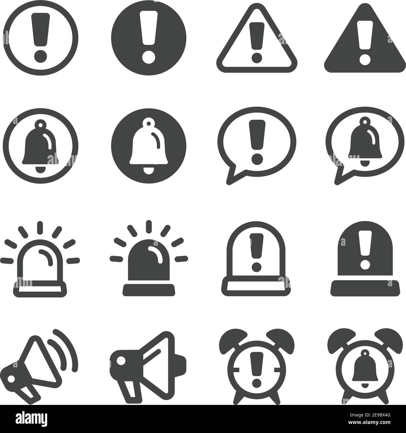 Symbol für Alarm und Erinnerung, Vektor und Illustration Stock Vektor