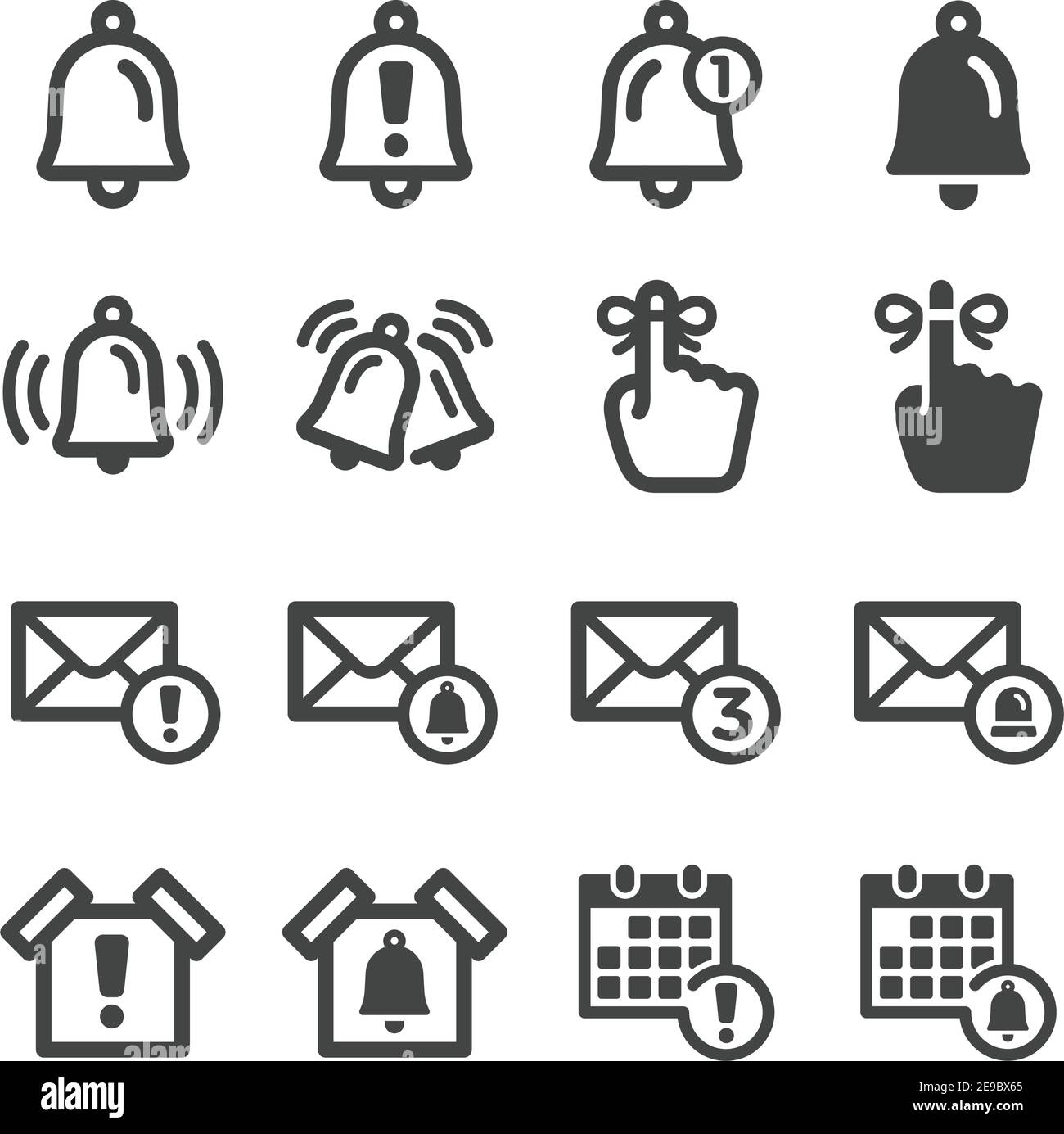 Symbol für Alarm und Erinnerung, Vektor und Illustration Stock Vektor