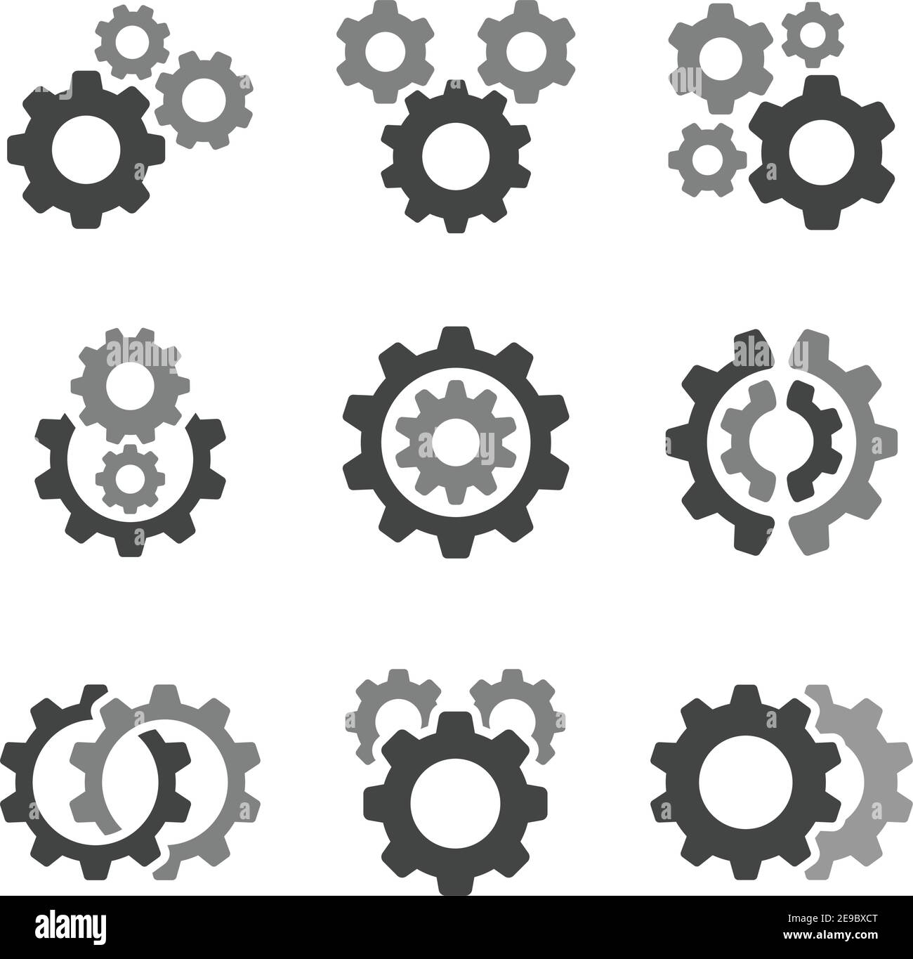 Getriebe und Mechanismus Icon Set, Vektor und Illustration Stock Vektor