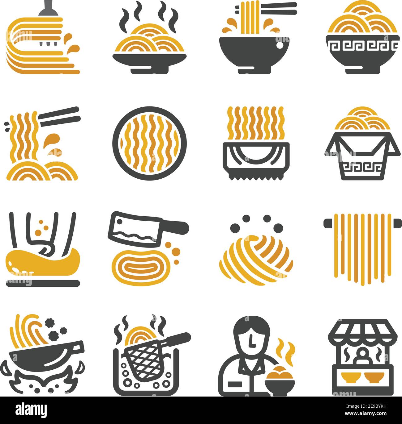 nudel-icon-set-vektor-und-illustration-stock-vektorgrafik-alamy
