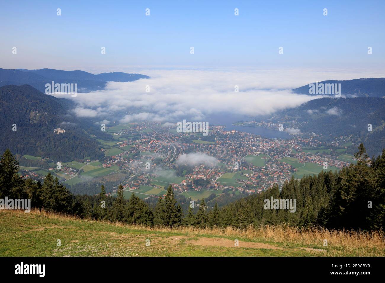 Blick vom Wallberg auf den Tegernsee, Rottach-Egern, Bayern, Deutschland, Europa, Stockfoto