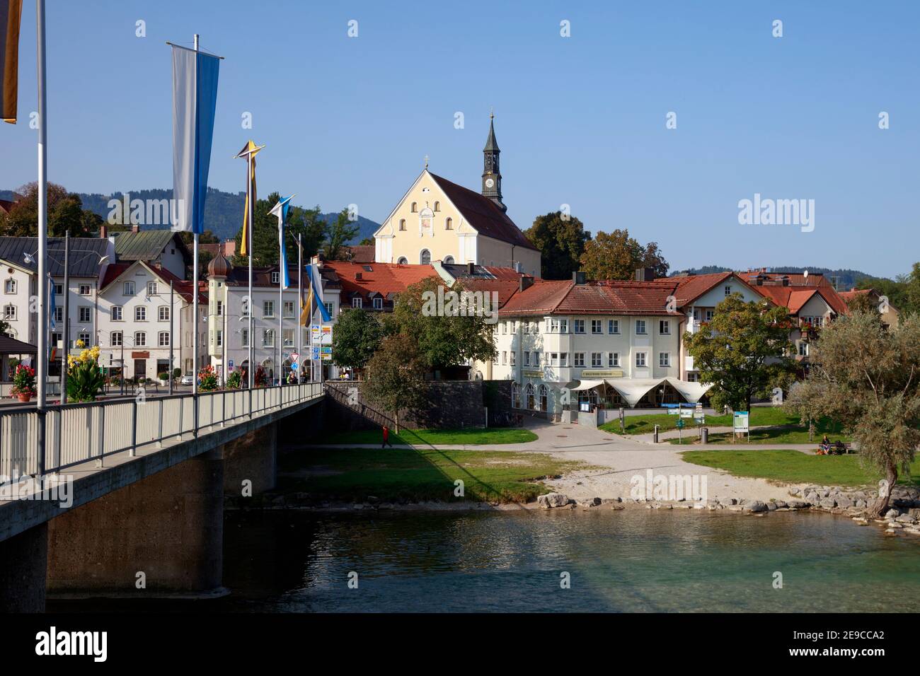 Altstadt an der Isar, Bad Tölz, Bayern, Deutschland, Europa Stockfoto