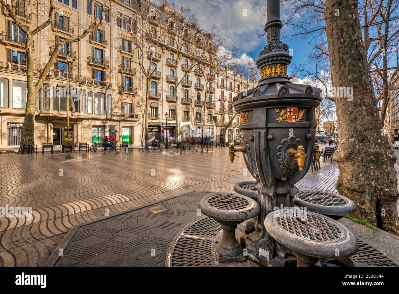 Fontäne Canaletes, Trinkbrunnen, Fußgängerzone La Rambla, Barcelona, Katalonien, Spanien Stockfoto