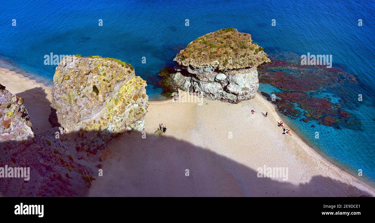 Strand von Los Muertos, Spanien, Andalusien, Parque Natural de Cabo de Gata-Nijar, Agua Amarga Stockfoto