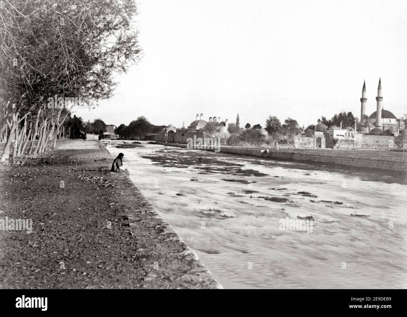 Foto des späten 19th. Jahrhunderts - Damaskus und der Barada Fluss, Syrien c.1880 Stockfoto
