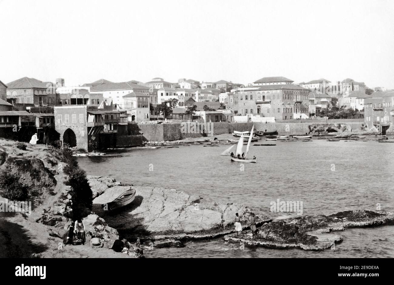 Foto des späten 19th. Jahrhunderts - Waterfront, Beirut, Libanon c.1880s Stockfoto