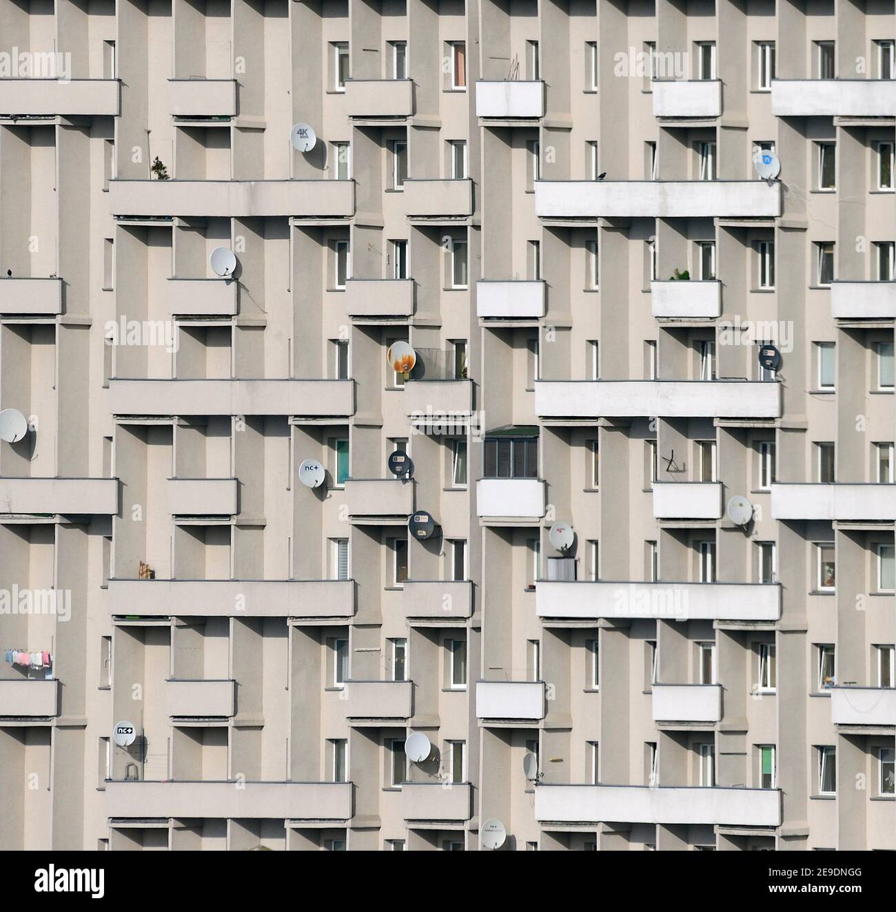 Lodzki Manhattan - Lodz´ Manhattan, Wolkenkratzer-Viertel im Zentrum der Stadt Diese Gebäude wurden Ende 70th erbaut und sind immer noch die höchsten in Lodz Stockfoto