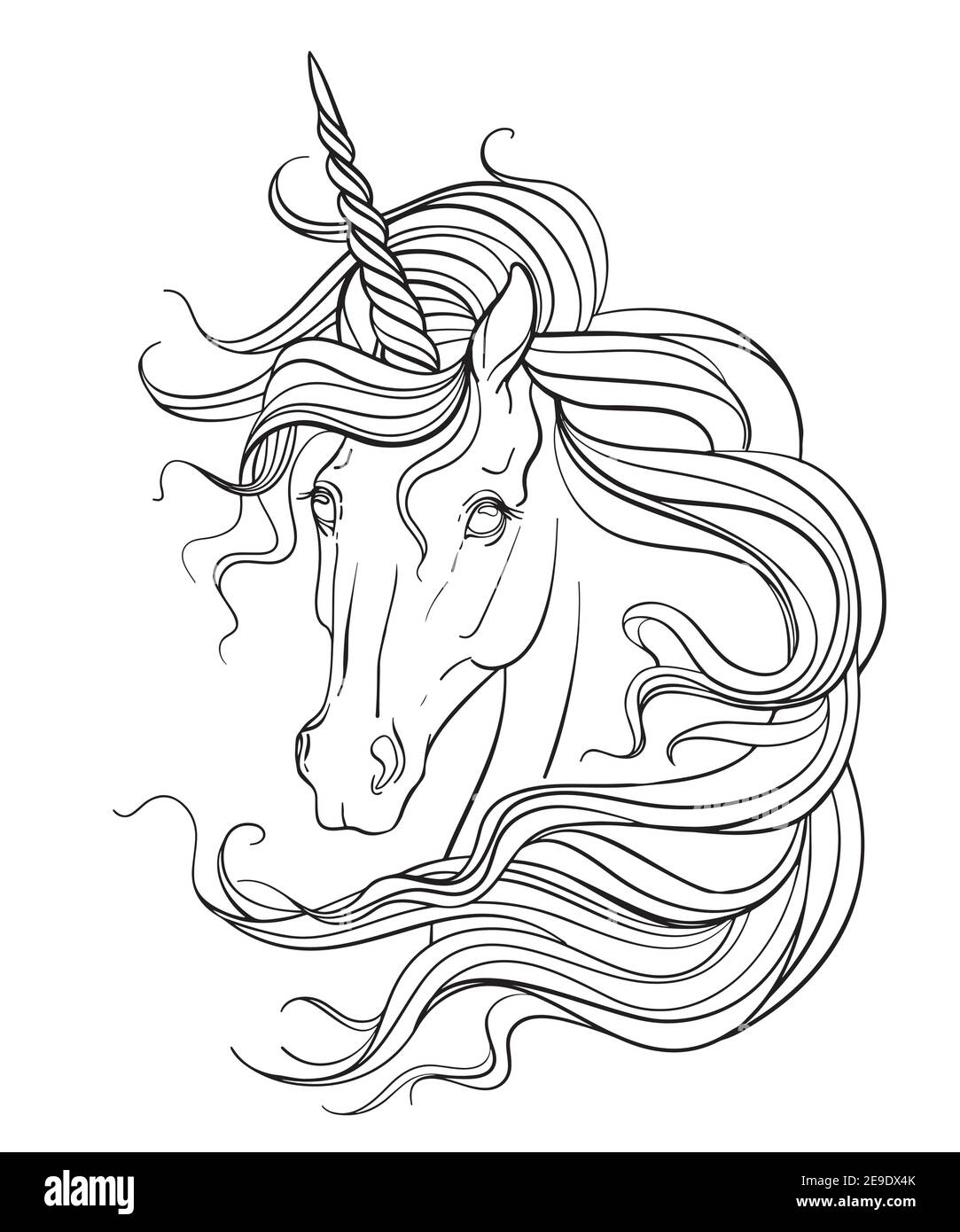 Entfessle die Magie des Einhorns: Entdecke die Faszination von Ausmalbildern Einhorn Kopf Vorlage