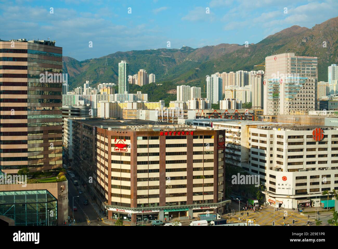 Kowloon Bay, Hong Kong, China, Asia - erhöhte Stadtbild von Handels-und Wohngebäuden in Kowloon Bay Bezirk. Stockfoto
