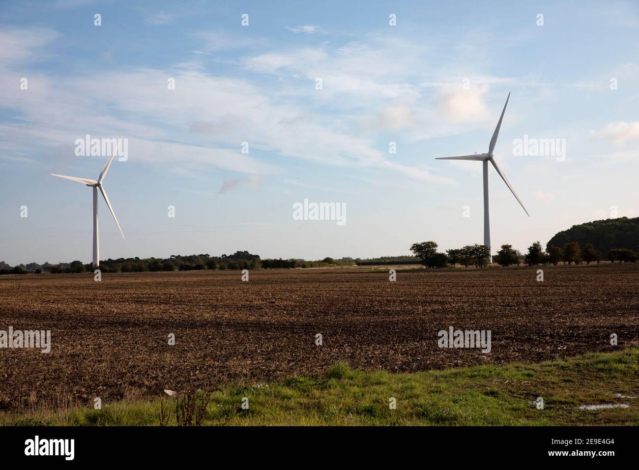 Windturbinen in Naturschutzgebieten in Yorkshire Stockfoto