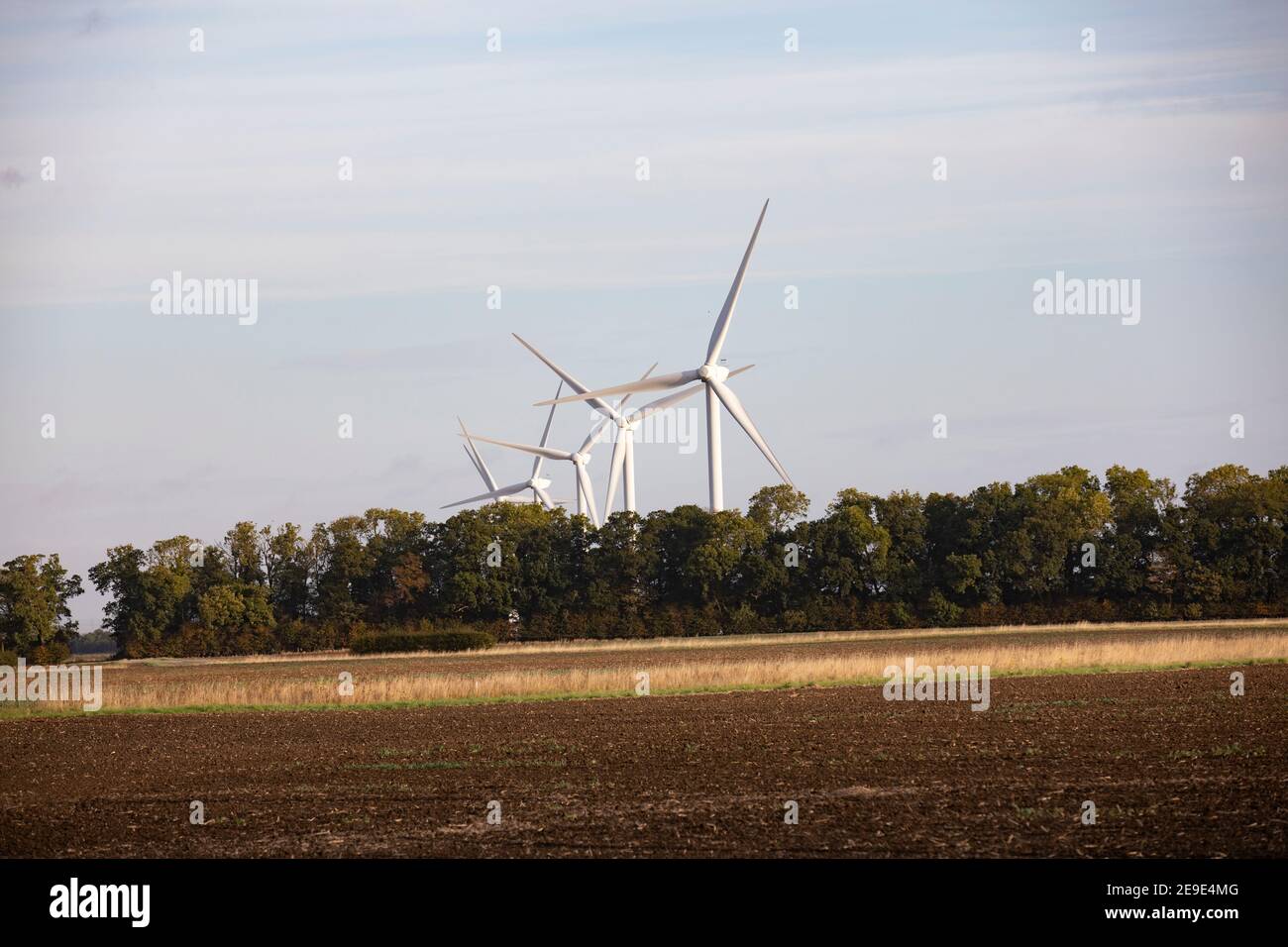 Windturbinen in Naturschutzgebieten in Yorkshire Stockfoto