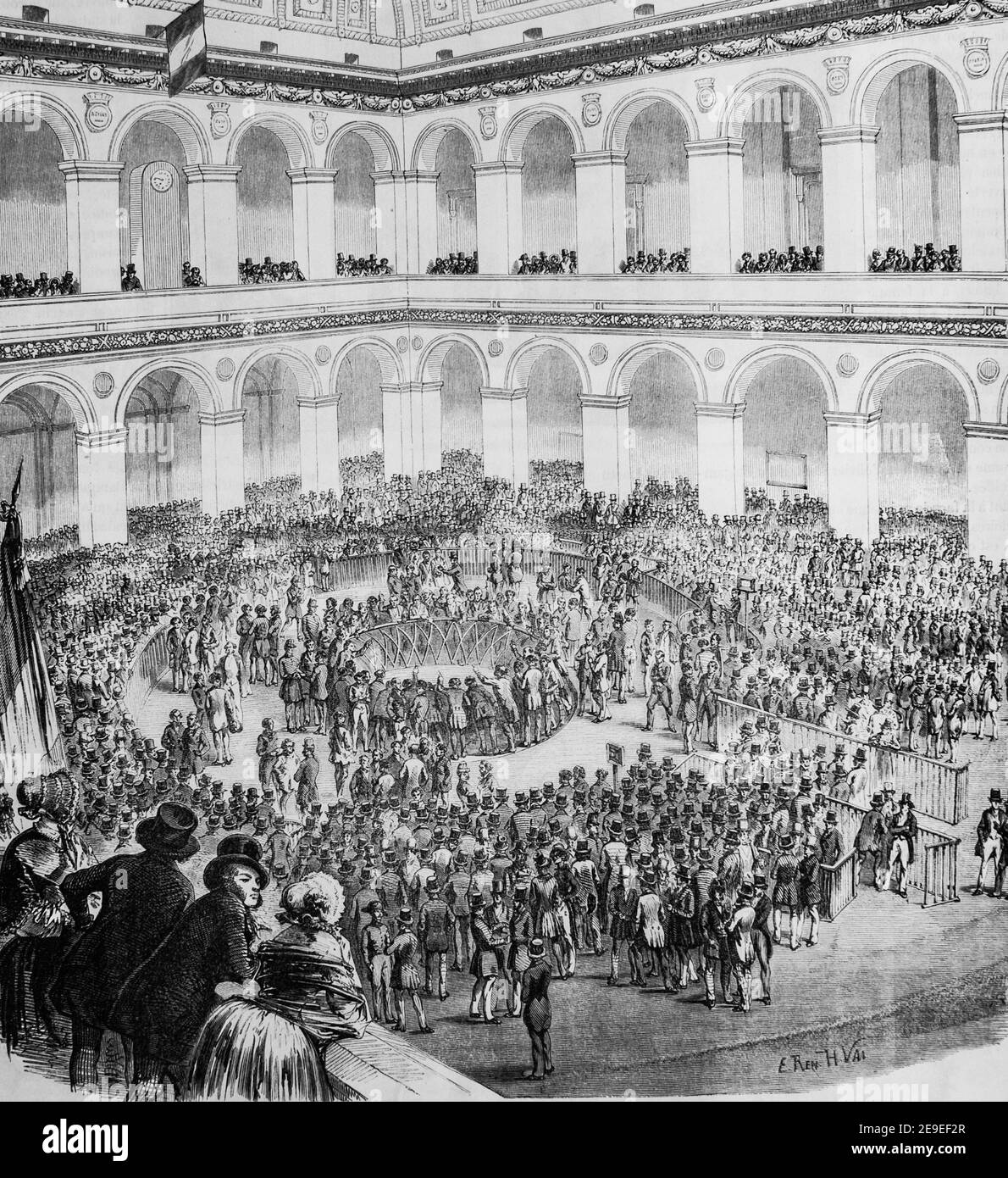 bourse de paris, tableau de paris par edmond texier, editeur paulin et le chavalier 1853 Stockfoto