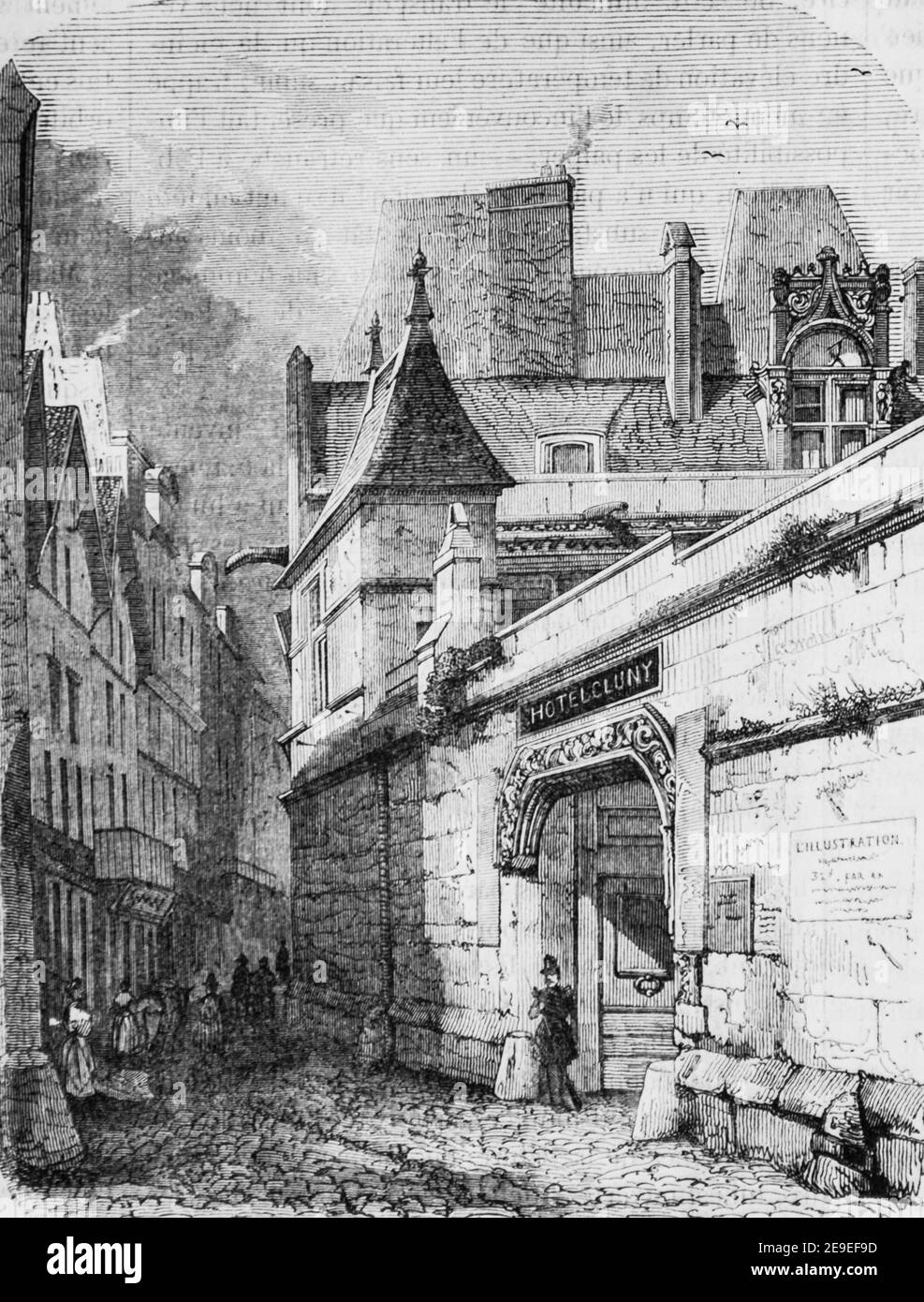 Hotel de cluny, tableau de paris par edmond texier, Herausgeber paulin et le Chavalier 1853 Stockfoto