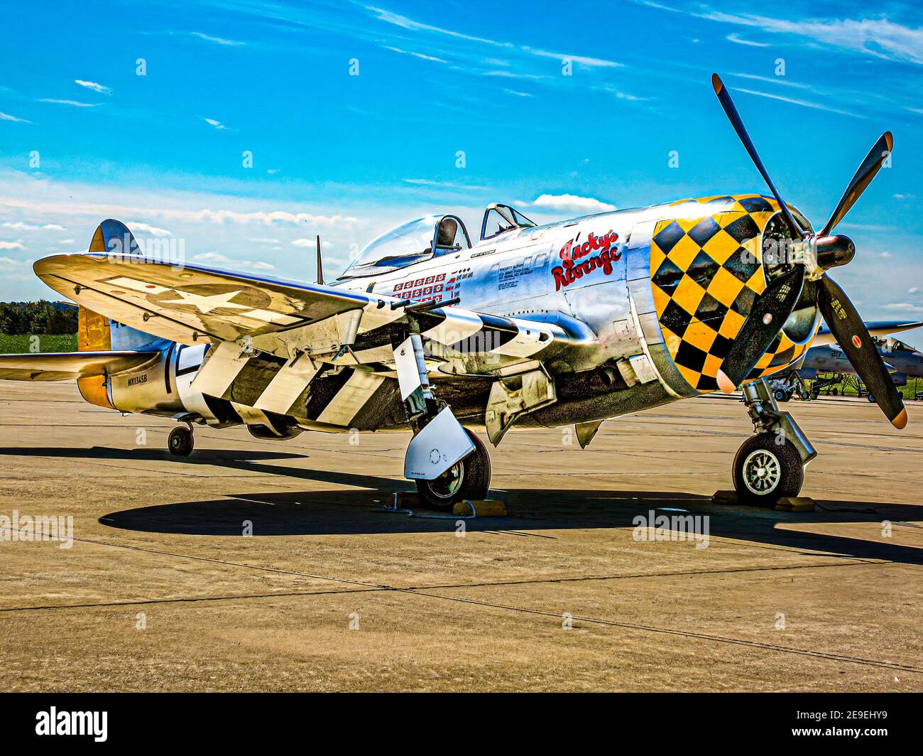 Republic P-47D-40 Thunderbolt 'Jacky's Revenge', Air Show, Dover Air Force Base, Dover, DE. Diese P-47D ist ein Beispiel für die meisten produzierten WWII Kämpfer Stockfoto