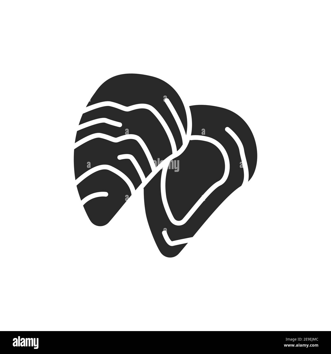 Schwarzes Glyphen-Symbol für Kakaoschote. Isoliertes Vektorelement. Skizzieren Piktogramm für Web-Seite, mobile App, Promo. Stock Vektor