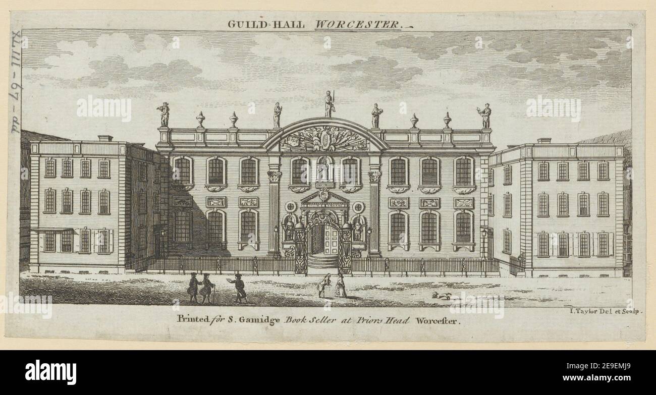 GILDENHALLE, WORCESTER. Autor Taylor, Isaac 43,67.dd. Erscheinungsort: [Worcester] Verlag: Gedruckt für S. Gamidge Book Seller at Priors Head Worcester., Erscheinungsdatum: [1750-1770 c.] Art des Artikels: 1 Druck Medium: Radierung Maße: Blatt 11,0 x 21,5 cm [im Plattenmark beschnitten] ehemaliger Besitzer: George III., König von Großbritannien, 1738-1820 Stockfoto