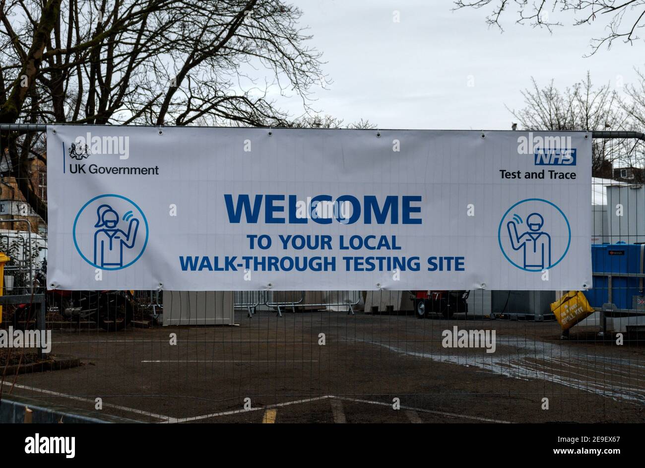 Darwen Covid 19 Testzentrum. Stockfoto