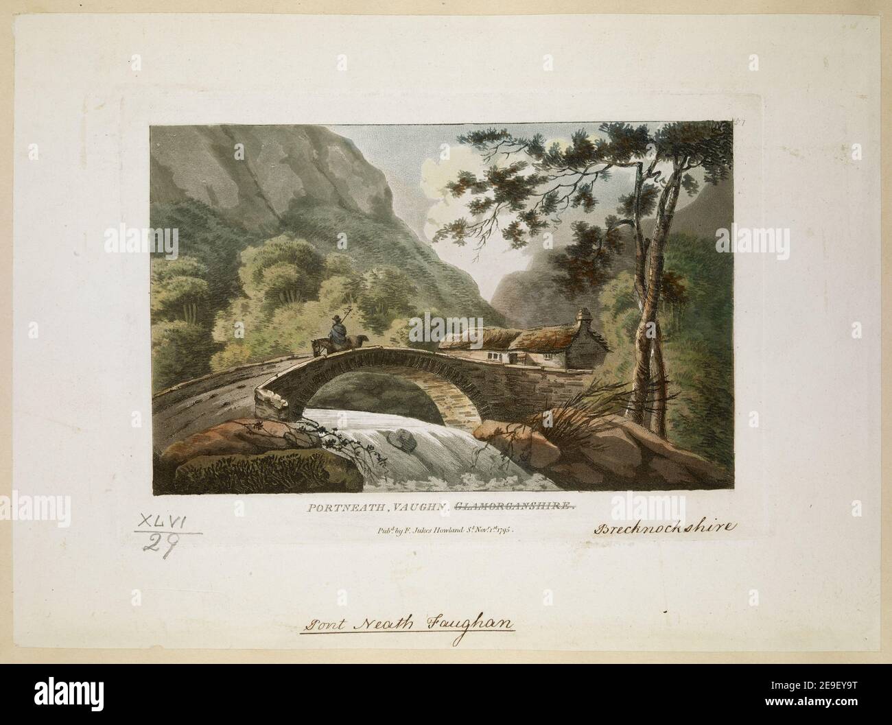 PORTNEATH, VAUGHAN, GLAMORGANSHIRE. Autor Jukes, Francis 46,29. Erscheinungsort: [London] Verlag: Pubd by F. Jukes Howland St, Erscheinungsdatum: Nov. 1st 1795. Art des Artikels: 1 Druckmedium: Aquatinta und Radierung mit Handkolorierung Maße: Platemark 15,4 x 22,3 cm, auf Blatt 22 x 30 cm ehemaliger Besitzer: George III., König von Großbritannien, 1738-1820 Stockfoto