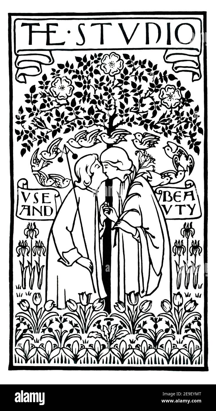 1893 Cover-Design von Aubrey Beardsley aus Band 1, The Studio an Illustrated Magazine of Fine and Applied Art Stockfoto