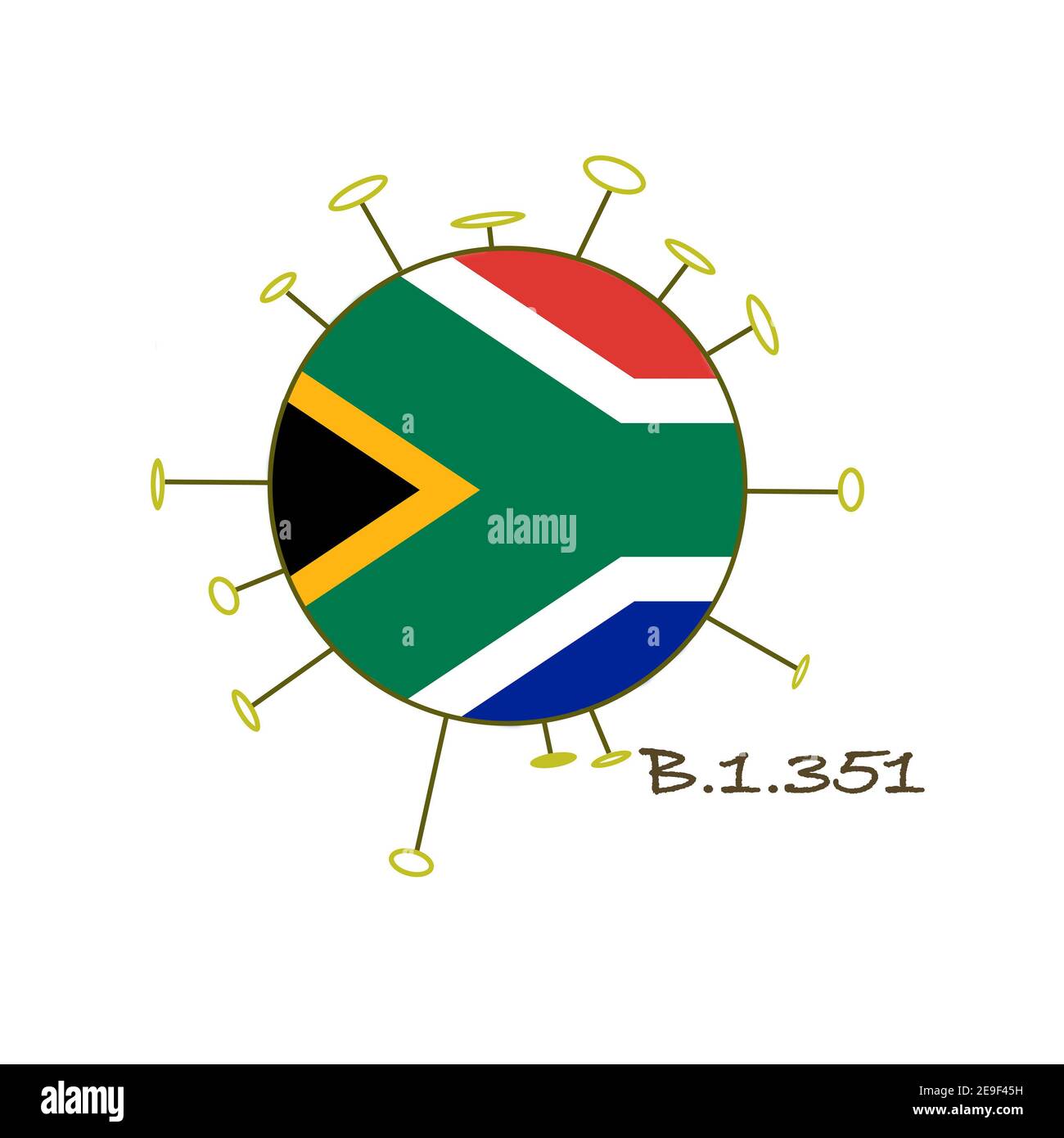 corona Virus Mutation oder Variante südafrikanischen ,Konzept Stockfoto