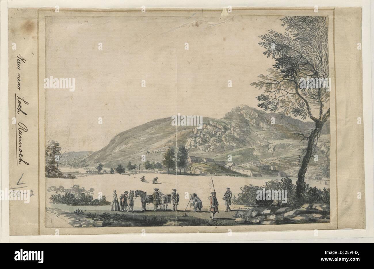 Vermessungsfeier von Kinloch Rannoch . Autor Sandby, Paul 50,83.2. Erscheinungsdatum: [1749] Objekttyp: 1 Zeichnung Medium: Feder und schwarze Tinte mit Aquarell über Bleistift Maße: Blatt 18,3 x 29,3 cm Ex-Besitzer: George III, King of Great Britain, 1738-1820 Stockfoto