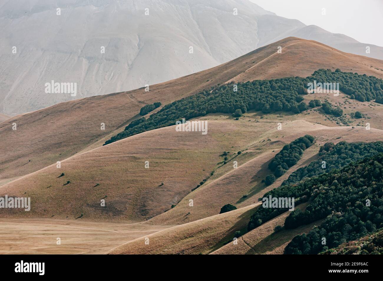 Sibillini Mountains oder Sibylline Mountains (Monti Sibillini), Sibillini Mountains National Park, nahe Castelluccio, Umbrien, Italien Stockfoto