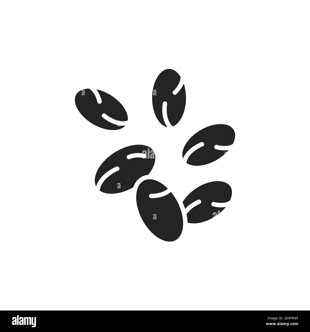 Schwarzes Chia-Glyphen-Symbol. Isoliertes Vektorelement. Skizzieren Piktogramm für Web-Seite, mobile App, Promo. Stock Vektor