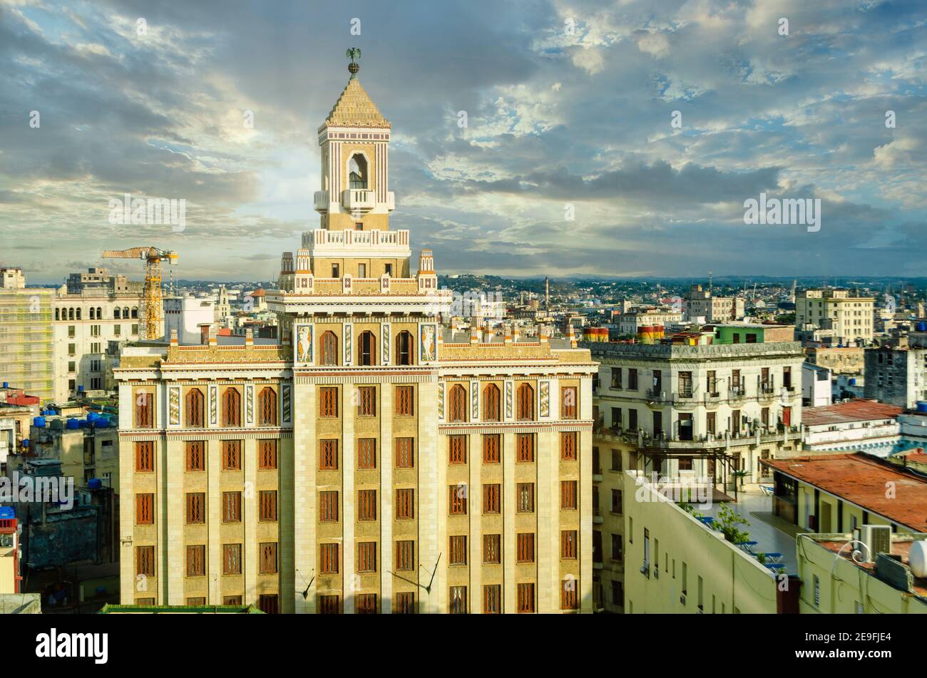 Edificio Bacardi in Havanna, Kuba, Luftaufnahme Stockfoto
