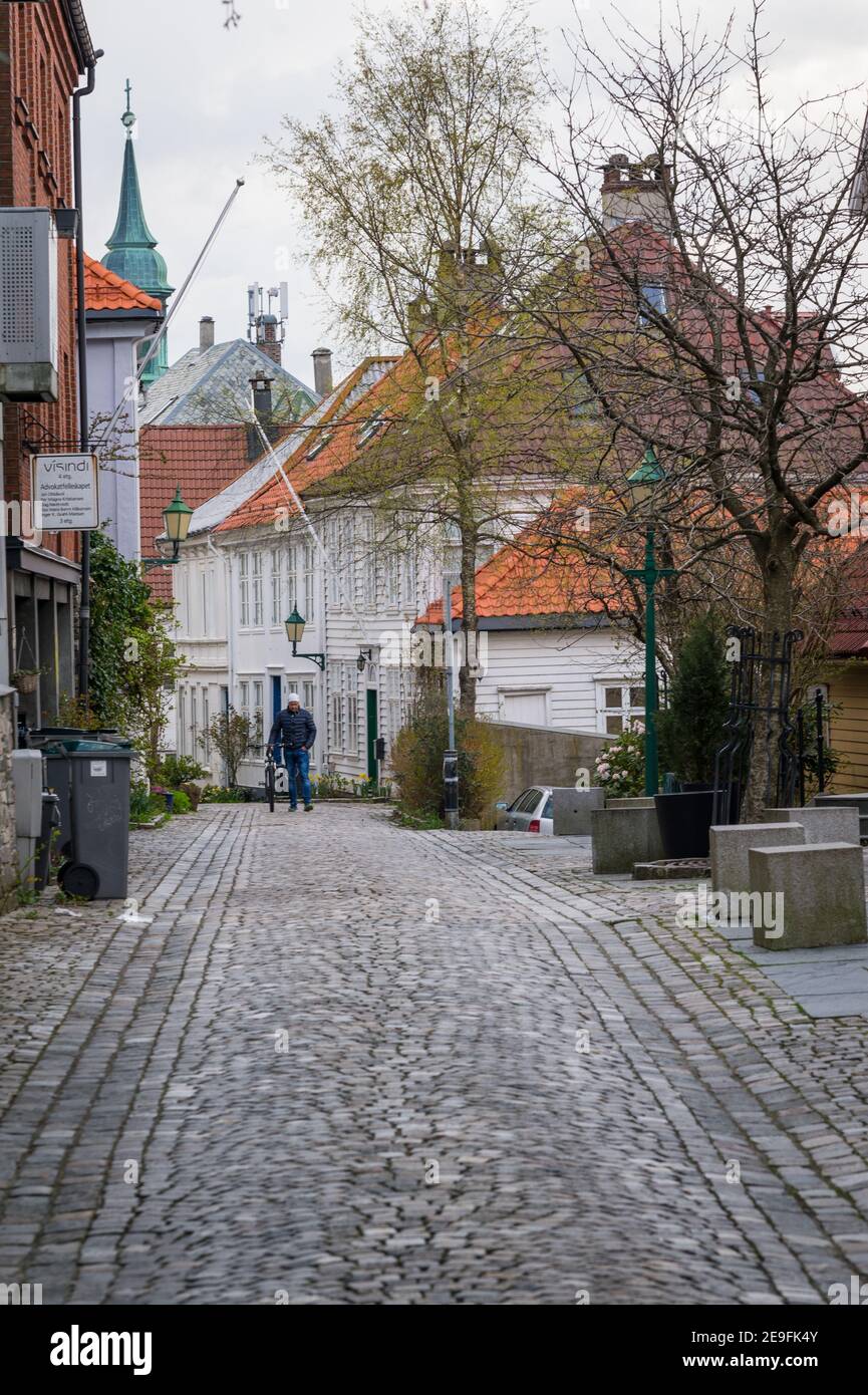 Lille Markeveien, Strandsiden, Bergen, Norwegen Stockfoto