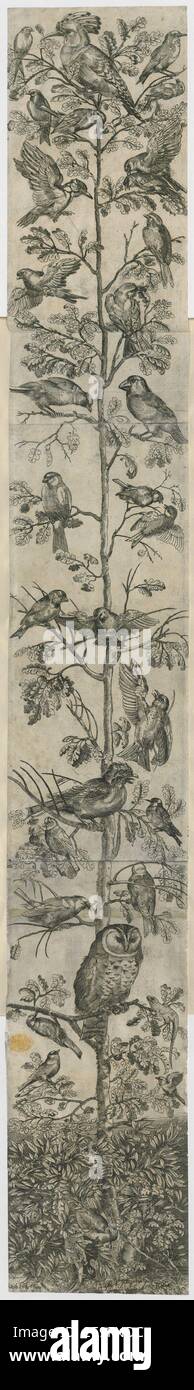 Vogelgrenze im Vatikan Autor Raphael 81,61.a,3. Erscheinungsort: [Rome], Erscheinungsdatum: [1565] Art der Publikation: 1 Print Medium: Radierung Maße: Blatt 42,4 x 120,9 cm (auf zwei verbundenen Blättern, getrimmt unterhalb Platemark) Ex-Besitzer: George III., King of Great Britain, 1738-1820 Stockfoto